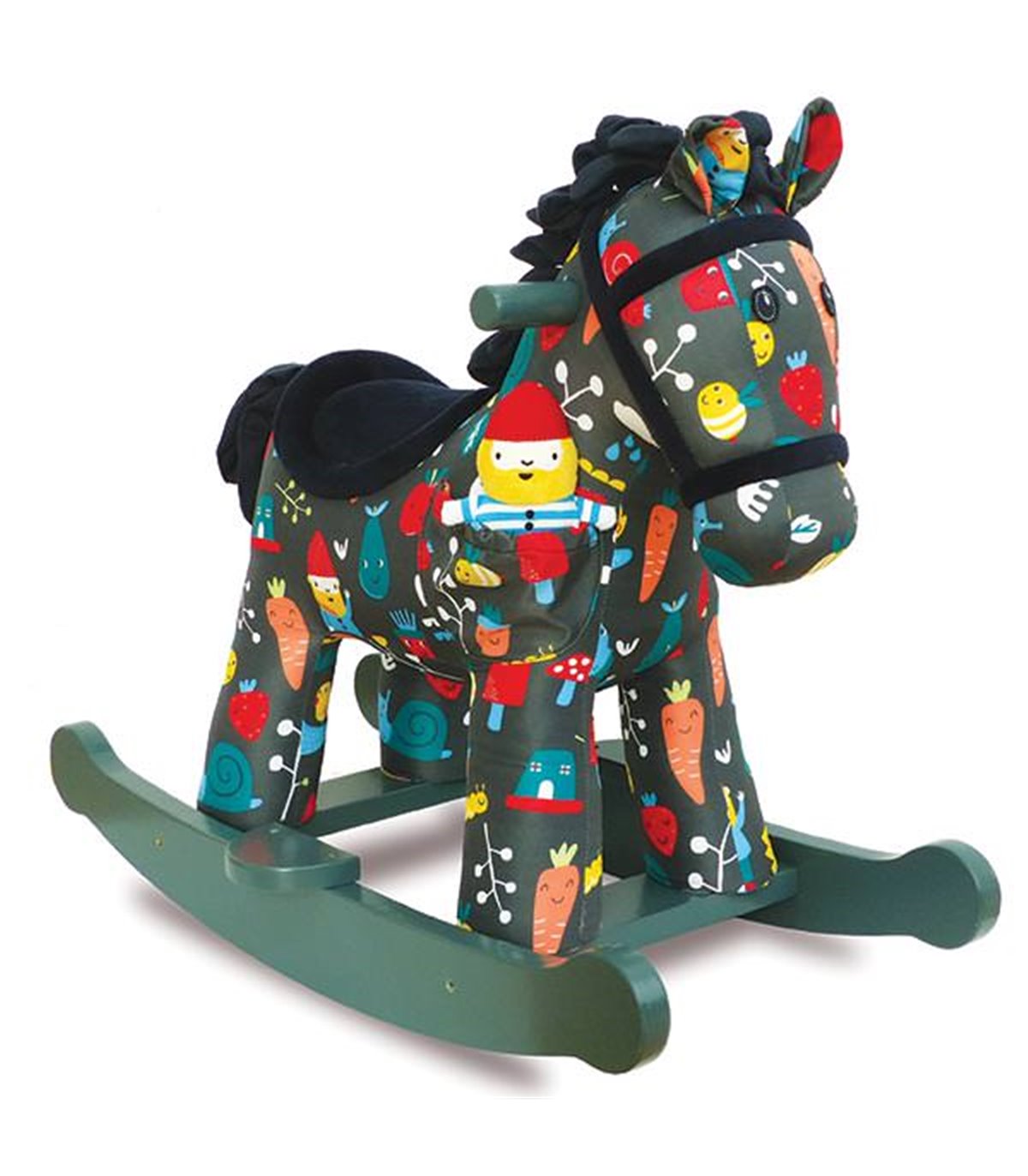 CAVALLO A DONDOLO per BAMBINI IN LEGNO altezza 64 cm GIOCO BAMBINI  GIOCATTOLO