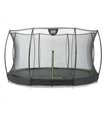 EXIT Silhouette ground trampoline ø427cm with safety net - black Esterno Rotondo Molla elicoidale Trampolino interrato