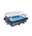 Piscina rettangolare EXIT Stone Pool 220x150x65cm con pompa filtro e copertura - grigia