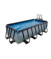 Piscine rectangulaire EXIT Stone Pool 400x200x100cm avec pompe filtre à sable - grise