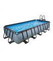 Piscina rettangolare EXIT Stone Pool 540x250x100cm con pompa filtro a sabbia - grigia