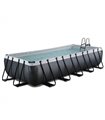 Piscine rectangulaire EXIT Piscine Cuir Noir 540x250x100cm avec pompe filtre à sable - noir