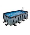 Piscine rectangulaire EXIT Stone Pool 400x200x122cm avec pompe filtre à sable - grise