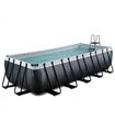 Rectangular pool EXIT Black Leather Pool 540x250x122cm with sand filter pump - black