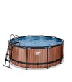 Pool round EXIT Wood Pool ø360x122cm with sand filter pump - brown