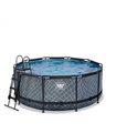 Piscine ronde EXIT Stone Pool ø360x122cm avec pompe filtre à sable - gris