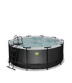 Pool round EXIT Black Leather Pool ø360x122cm with sand filter pump - black