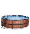 Pool round EXIT Wood Pool ø450x122cm with sand filter pump - brown