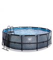 Pool round EXIT Stone Pool ø450x122cm with sand filter pump - gray